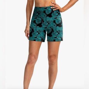 G Gradual High Waisted Swim Board Shorts – Leaf Print – Size M – UPF 50+